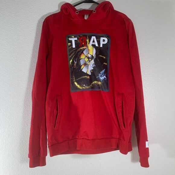 Fifth Loop Men's Trap Red Pullover Hoodie Sweatshirt Y2K Pockets Size Medium - Picture 1 of 8